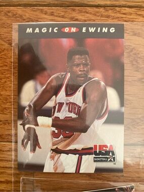 New York Knicks Ewing Basketball Card  'Magic On Ewing'